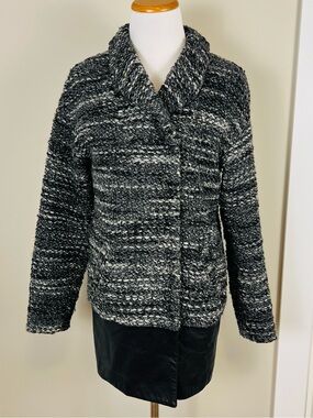 Danier Black & Gray Bouclé Teddy Jacket